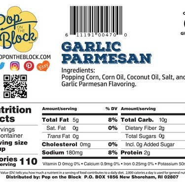 Pop On The Block - Wholesale Popcorn - GARLIC PARMESAN POPCORN4