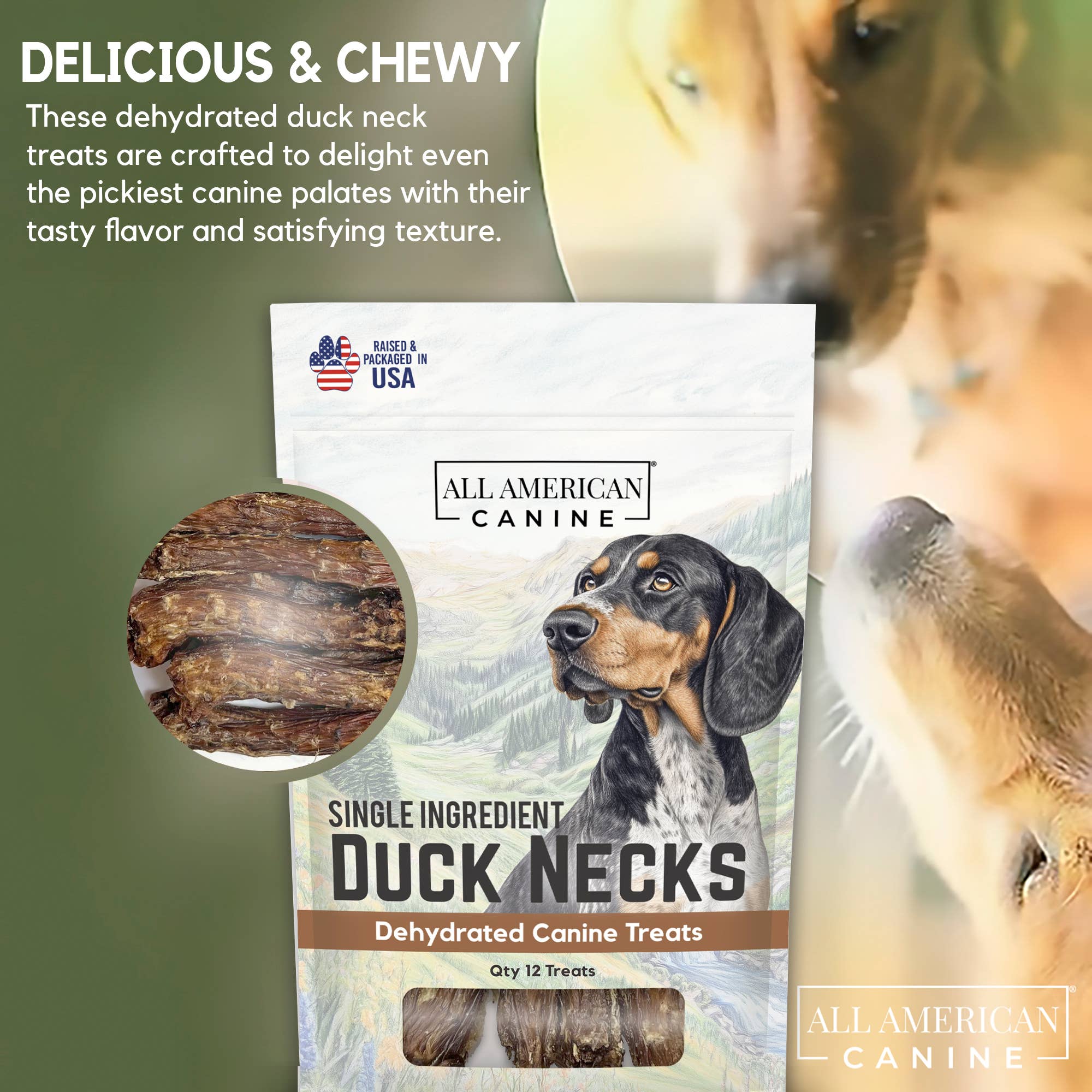 All American Canine - Wholesale Pet Treats - Dog - Duck Necks-12 ct.2