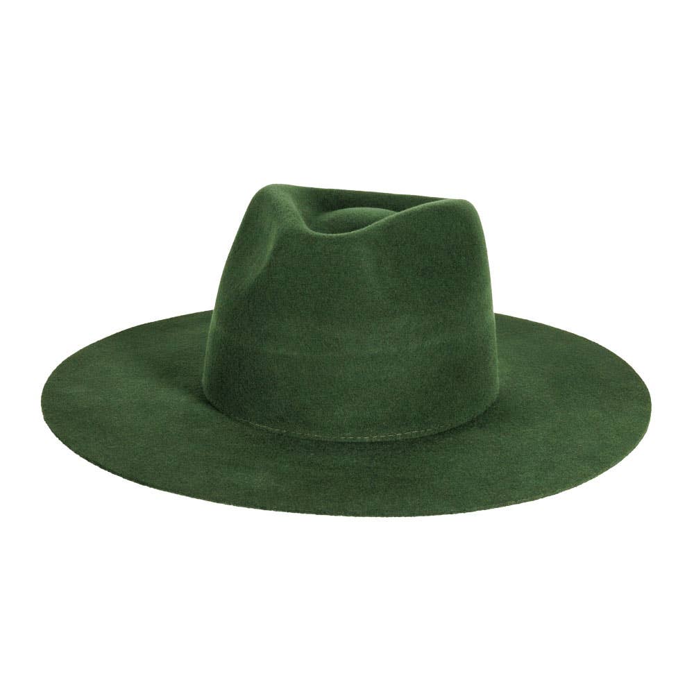 American Hat Makers - Wholesale Fedora - Unisex - 100% Wool Felt Flat Brim Fedora Hat - Style Rancher20