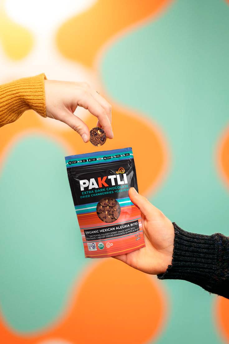 Paktli Foods - Wholesale Chocolate Covered Sweets - NEW Extra Dark Chocolate  Alegria Bites+ Cranberries/Cashews12