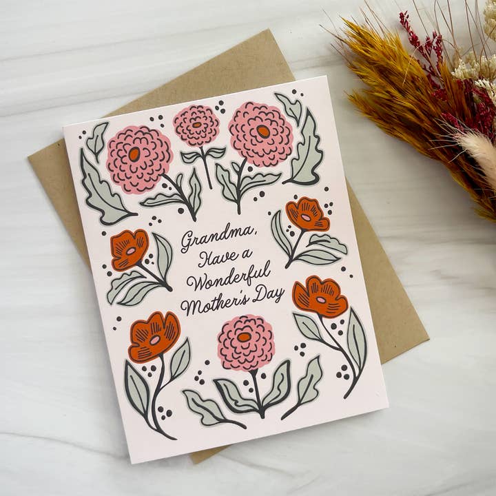 Paper Parasol Press - Wholesale Mother's Day Card - Fancy Florals for Grandmother Mother's Day Card