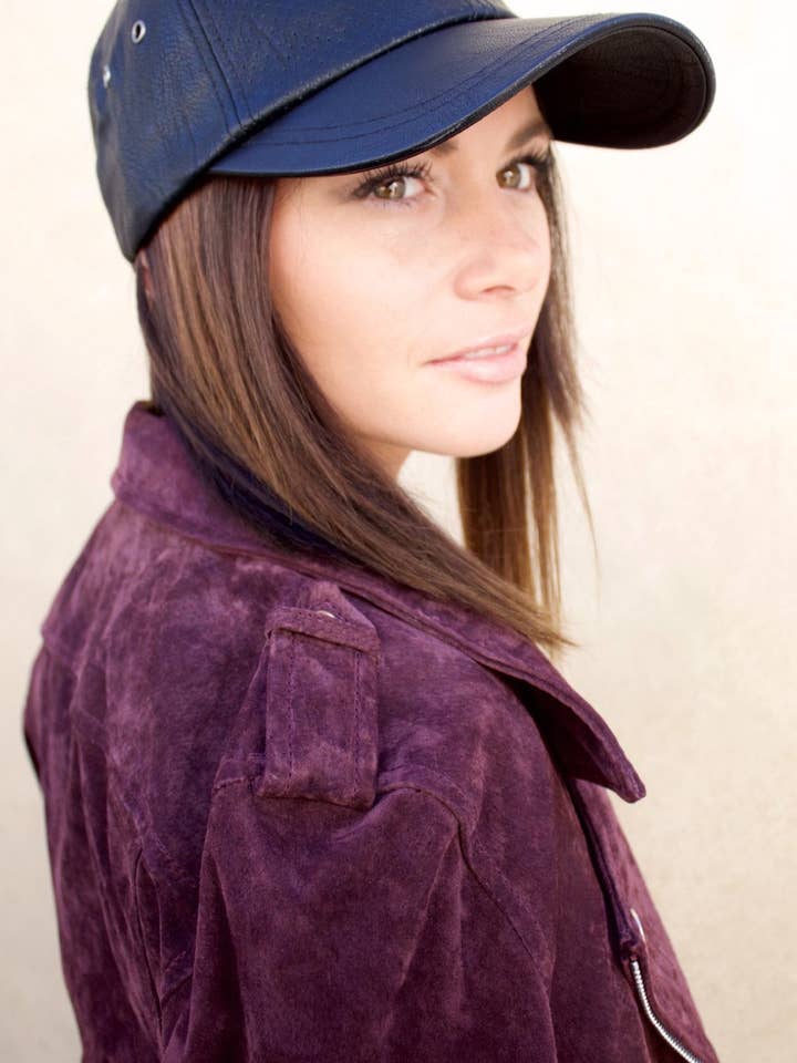 Leather Baseball Cap - Black for wholesale by Knotty Accessories