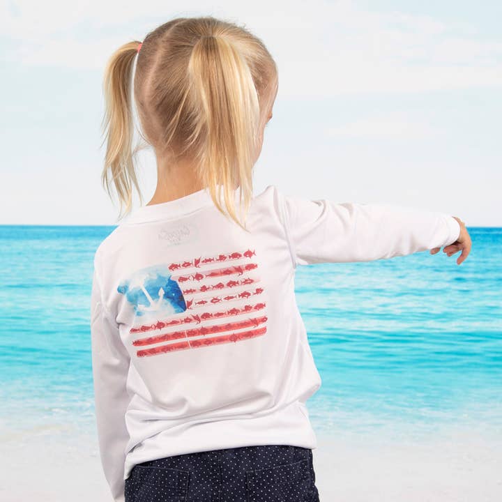 Caloosa Kids "American Fish" UPF 50 Ultra Comfort Shirt for wholesale by Caloosa WaterWear