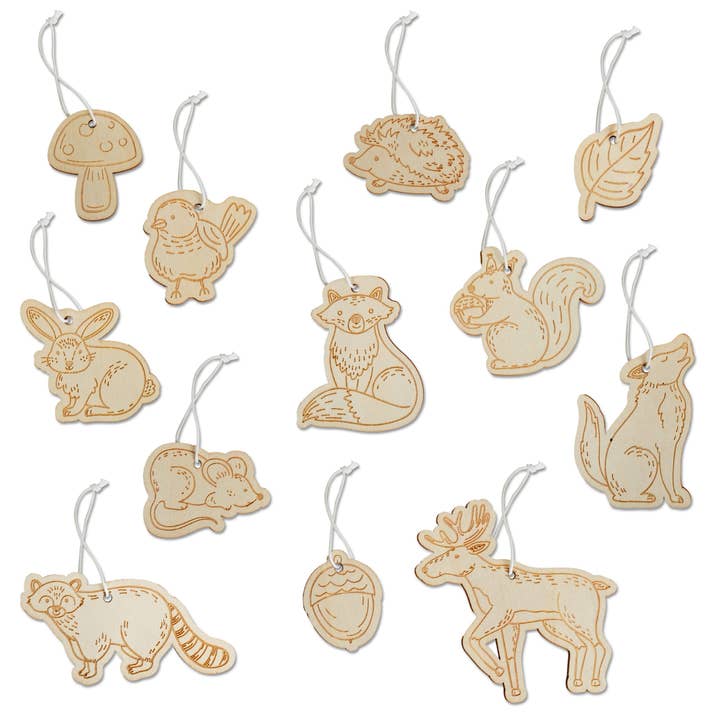 Papieren vliegers 12 houten hangers om te schilderen - Herfst voor wholesale door Papierdrachen