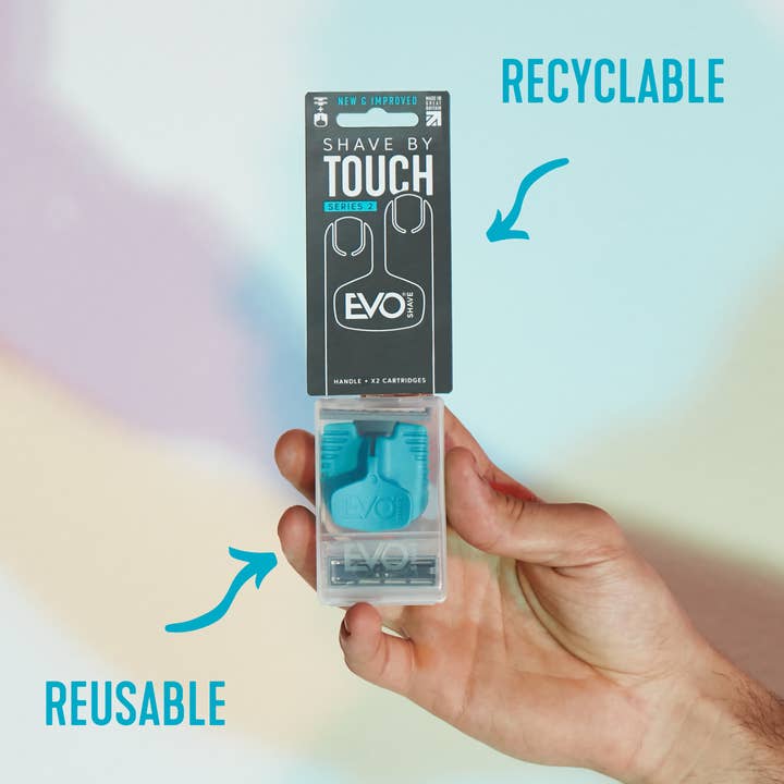 EvoShave Series 2 | Starter Pack | Razor | Aqua Blue for wholesale on Faire