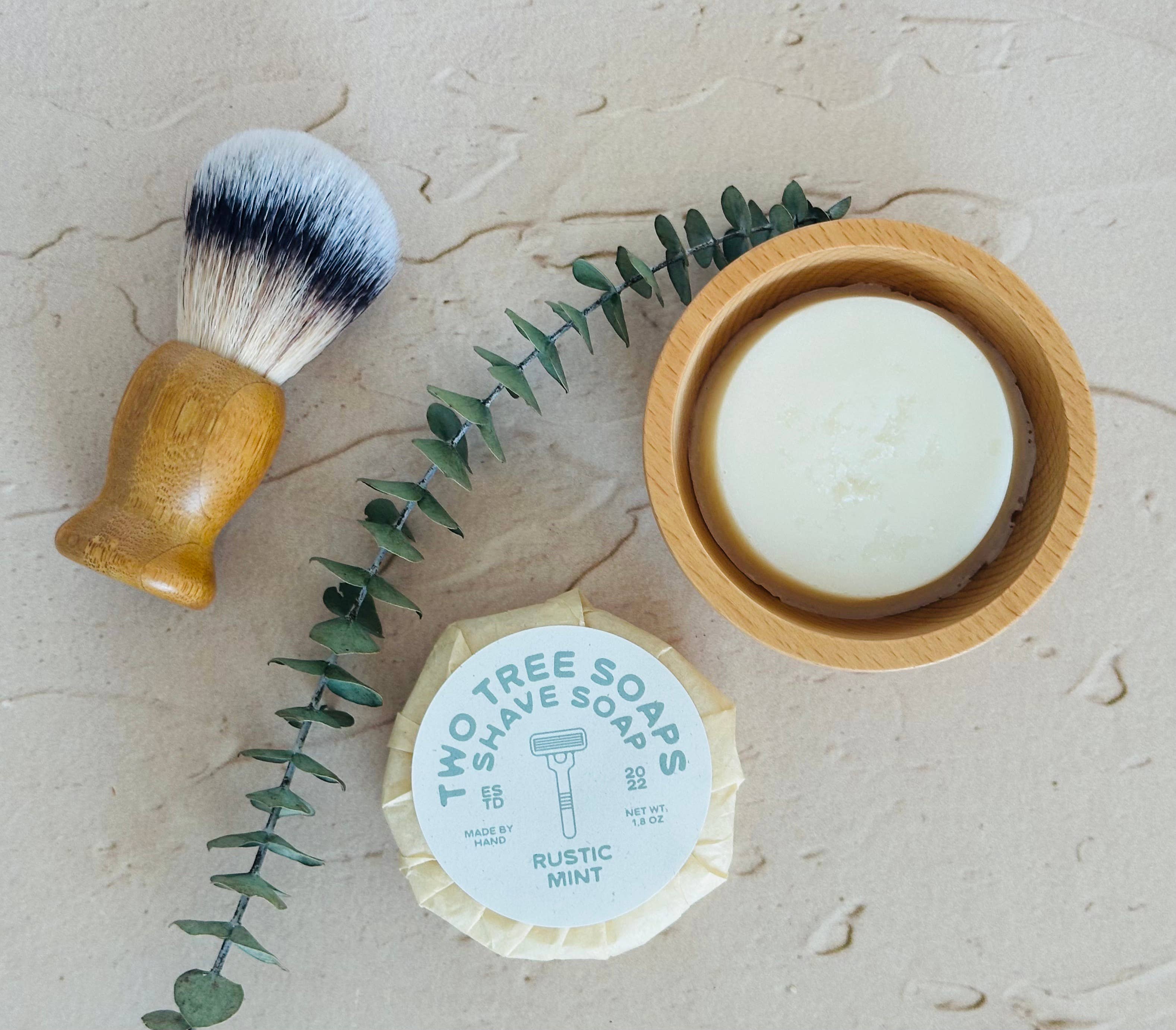 Two Tree Soaps - Wholesale Shave Soap - Men's - Natural Handmade Shave Soap - Rustic Mint3