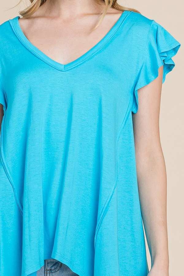 Culture Code - Wholesale Tunic - Women's - CJT1516 - PLUNGE V-NECK UNEVEN HEM TOP14