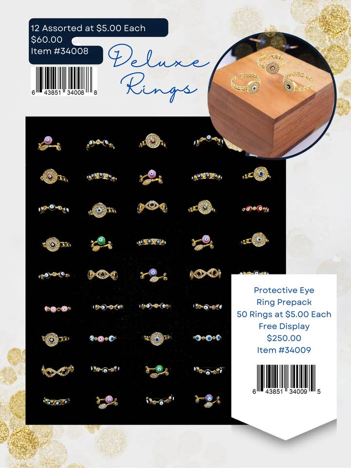 Protective Eye / Deluxe Ring Assortment for wholesale by Serenity + Sol