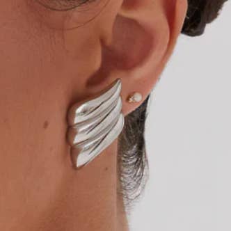 HoopLa - Wholesale Stud/Post Earrings - Frigg- Sky Wing Stud Earring- Stainless Steel Waterproof3
