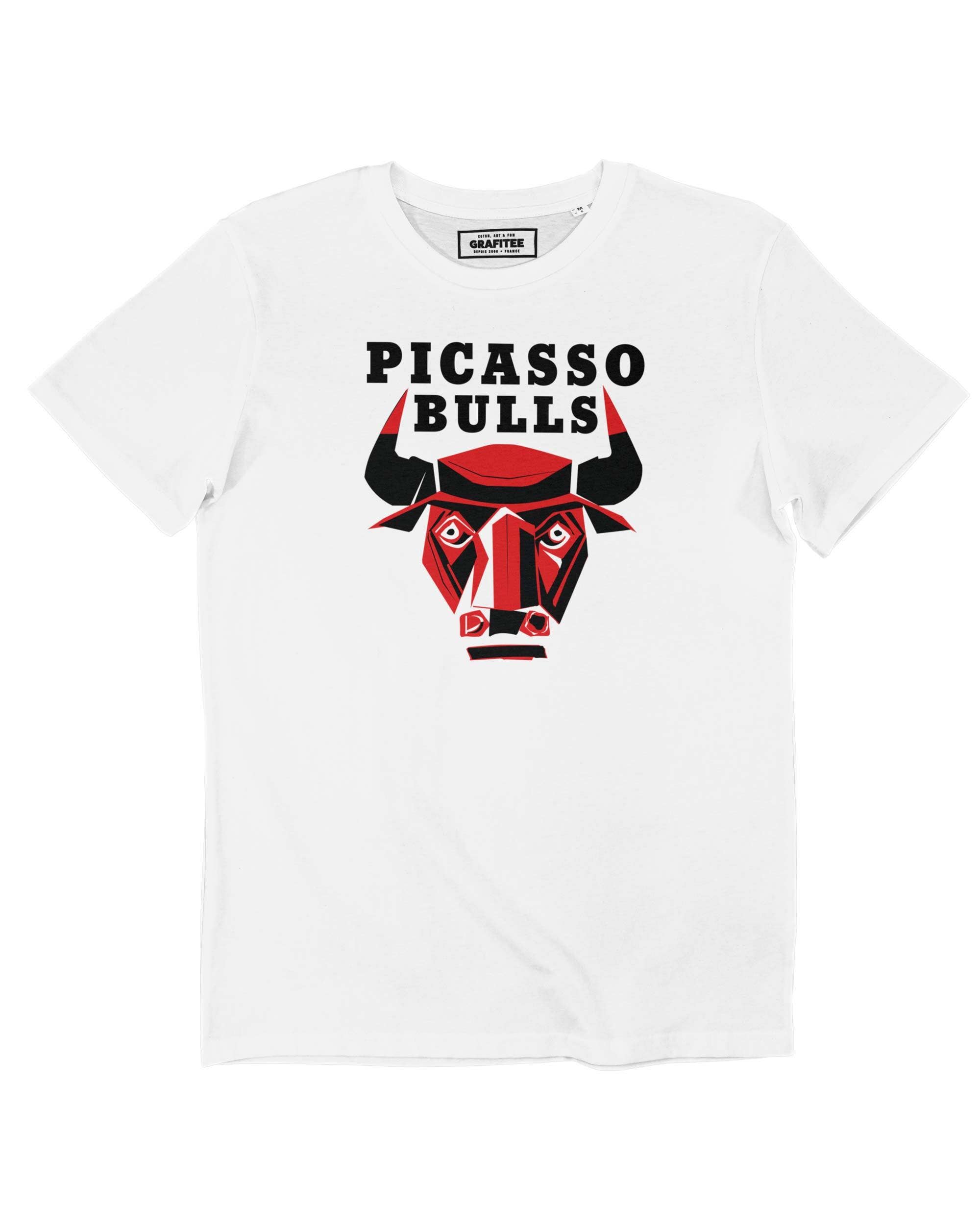 Grafitee - Vente T-shirt sérigraphié – unisexe - T-shirt Picasso Bulls - Tee shirt graphique logo basketball0