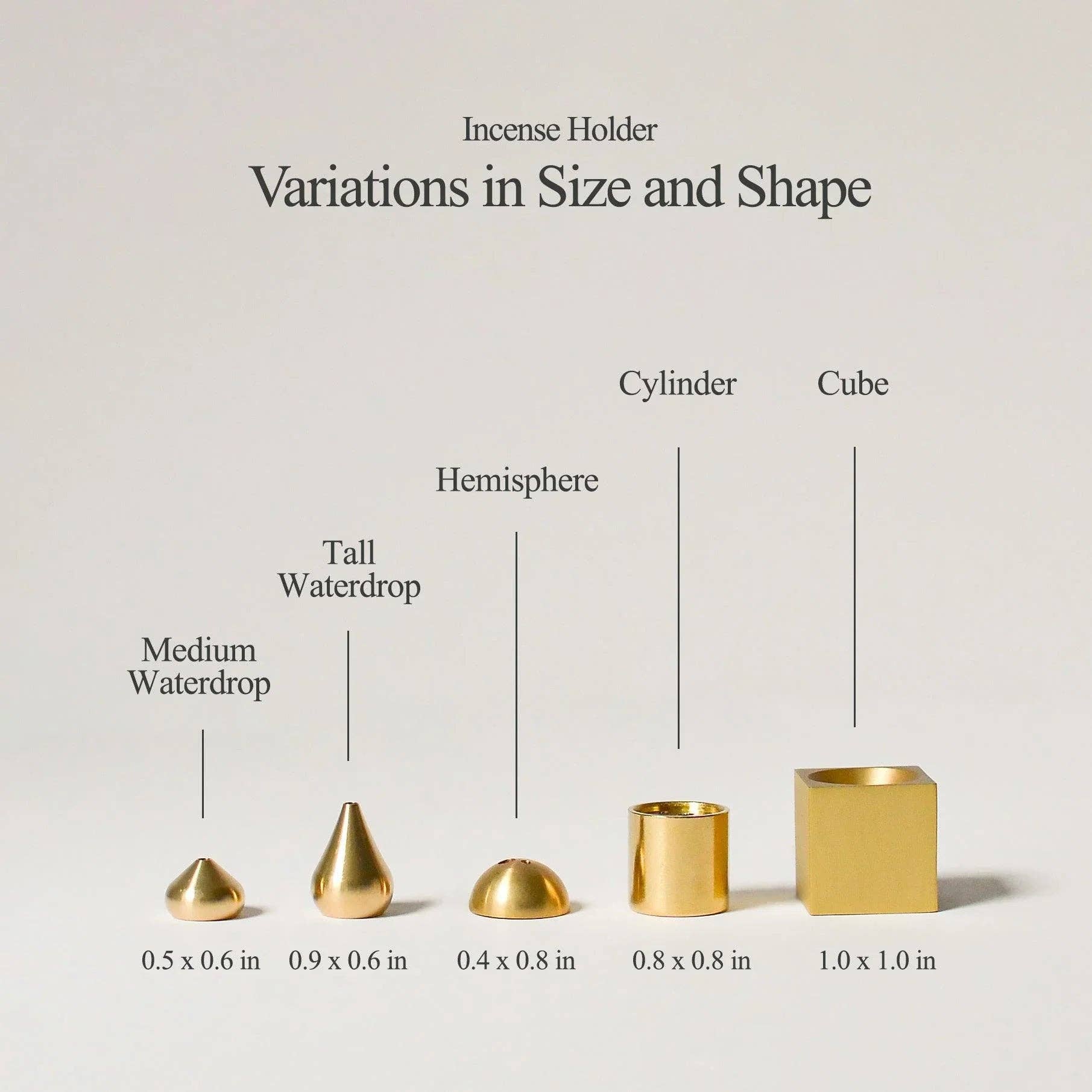 Cedar and Myrrh - Vente Porte-encens - Porte-encens haut en laiton forme goutte d'eau4