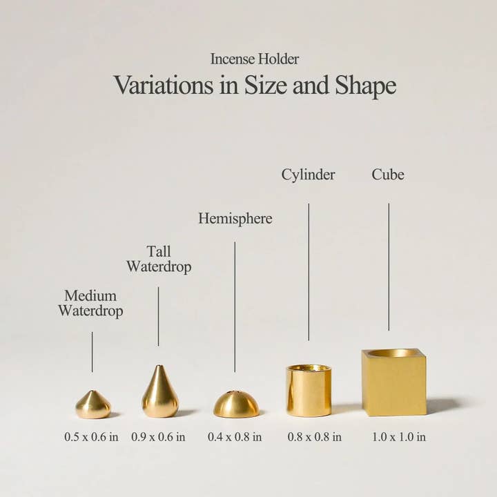 Cedar and Myrrh - Vente Porte-encens - Porte-encens haut en laiton forme goutte d'eau4