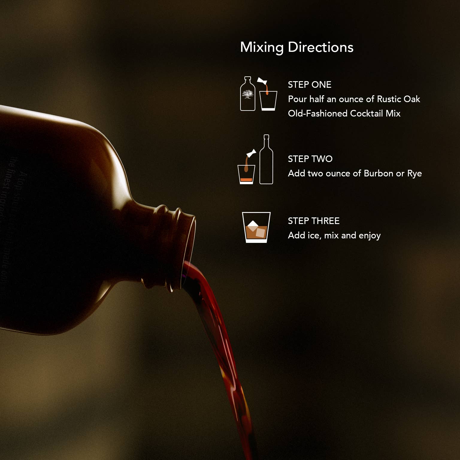 Rustic Oak - Wholesale Cocktail Mix/Syrup - Sour Cherry Old Fashioned Cocktail Mixer 8oz2