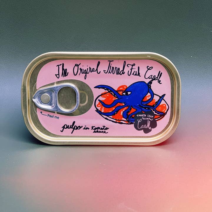 Tinned Candle - Wholesale Novelty Candle - Tinned Fish Candle - Pulpo in Tomato Sauce