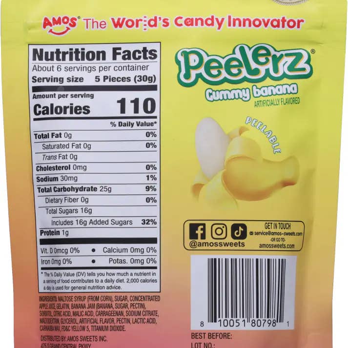 Candycopia - Wholesale Gummy - (BB Jan 6) Peelerz - Peelable Banana Gummy (6oz)1