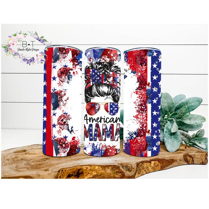 Amerikaanse MAMA, Patriottische MAMA Tumbler voor wholesale door Brooke Taylor Designs
