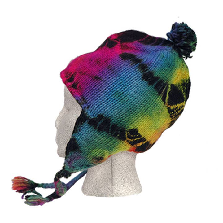 Gypsy Rose - Wholesale Beanie - Women's - TYE DYE FLEECE LINED WOOL FLAP HAT0
