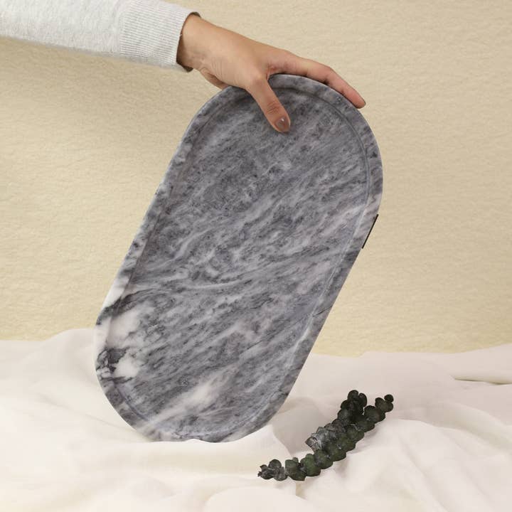 PIETRA DI CASA - Wholesale Decorative Tray - Marble Tray - PAPA ALANA Oval20 - Ruivina2