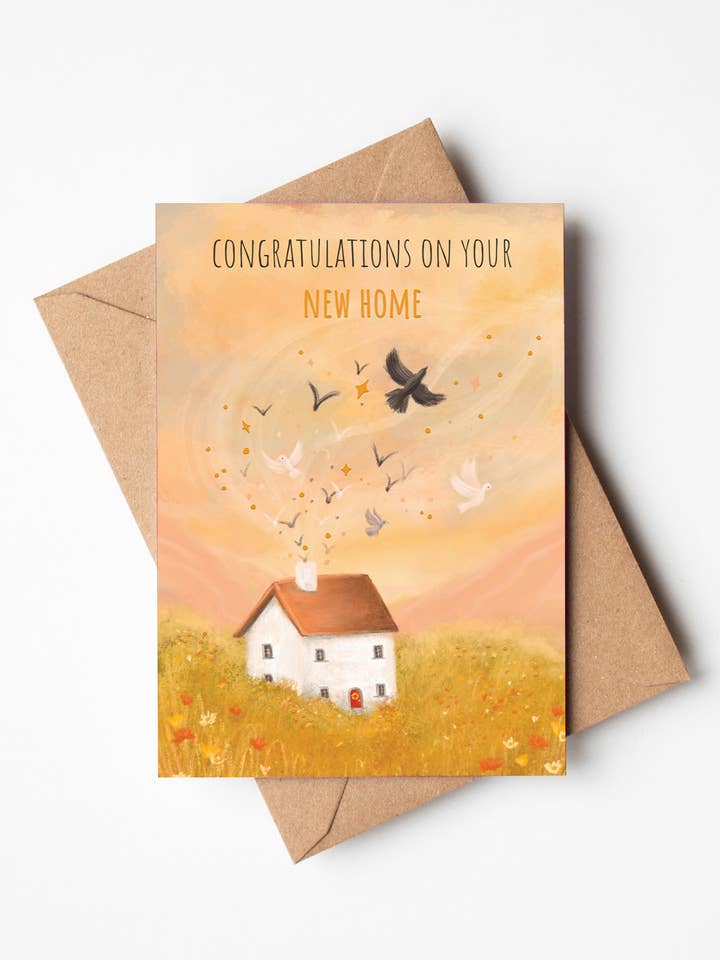 New Home Birds Greeting Card for wholesale by Jo Couch