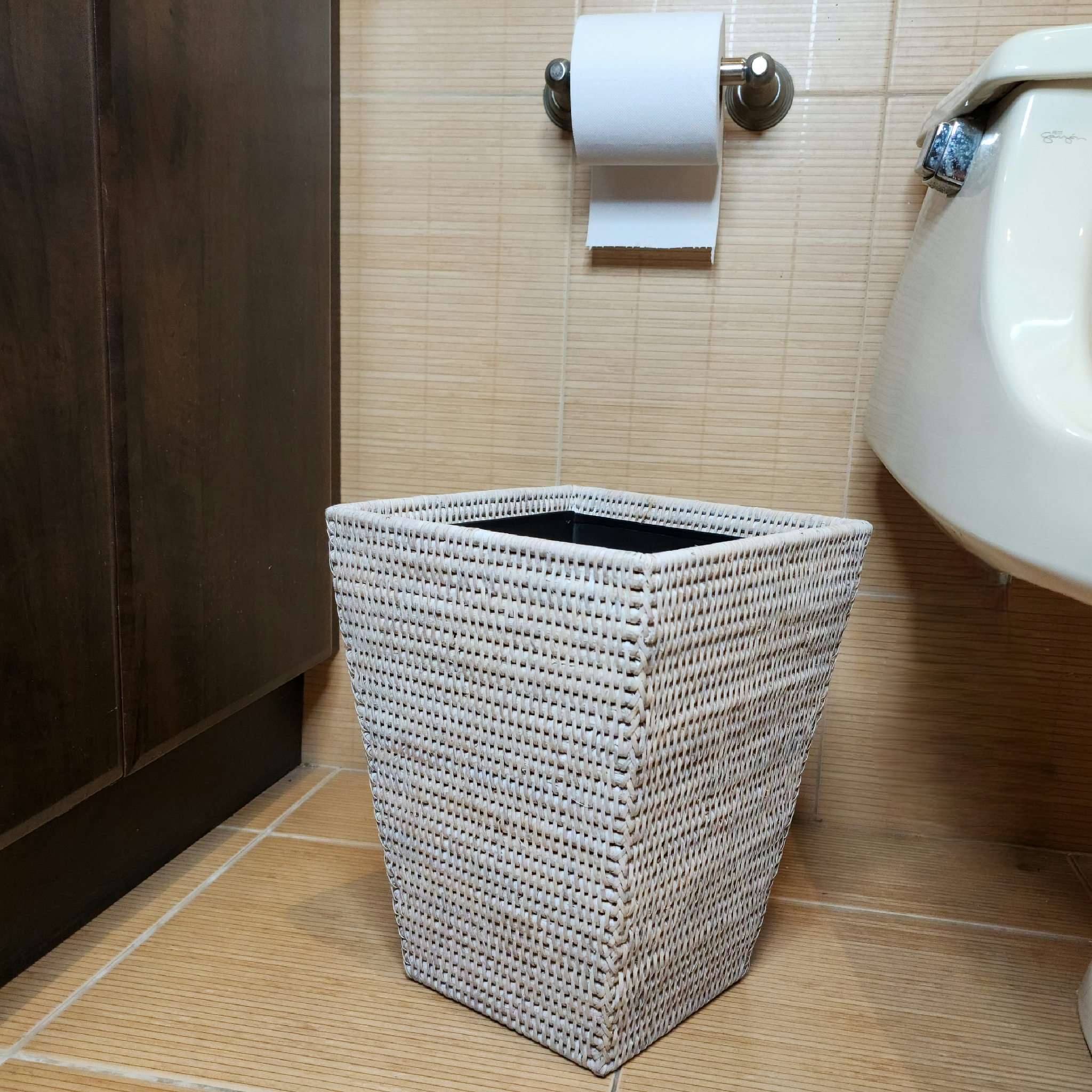 Artifacts Trading Company - Wholesale Trashcan/Trash Bin - Rattan Rectangular Tapered Waste Basket4