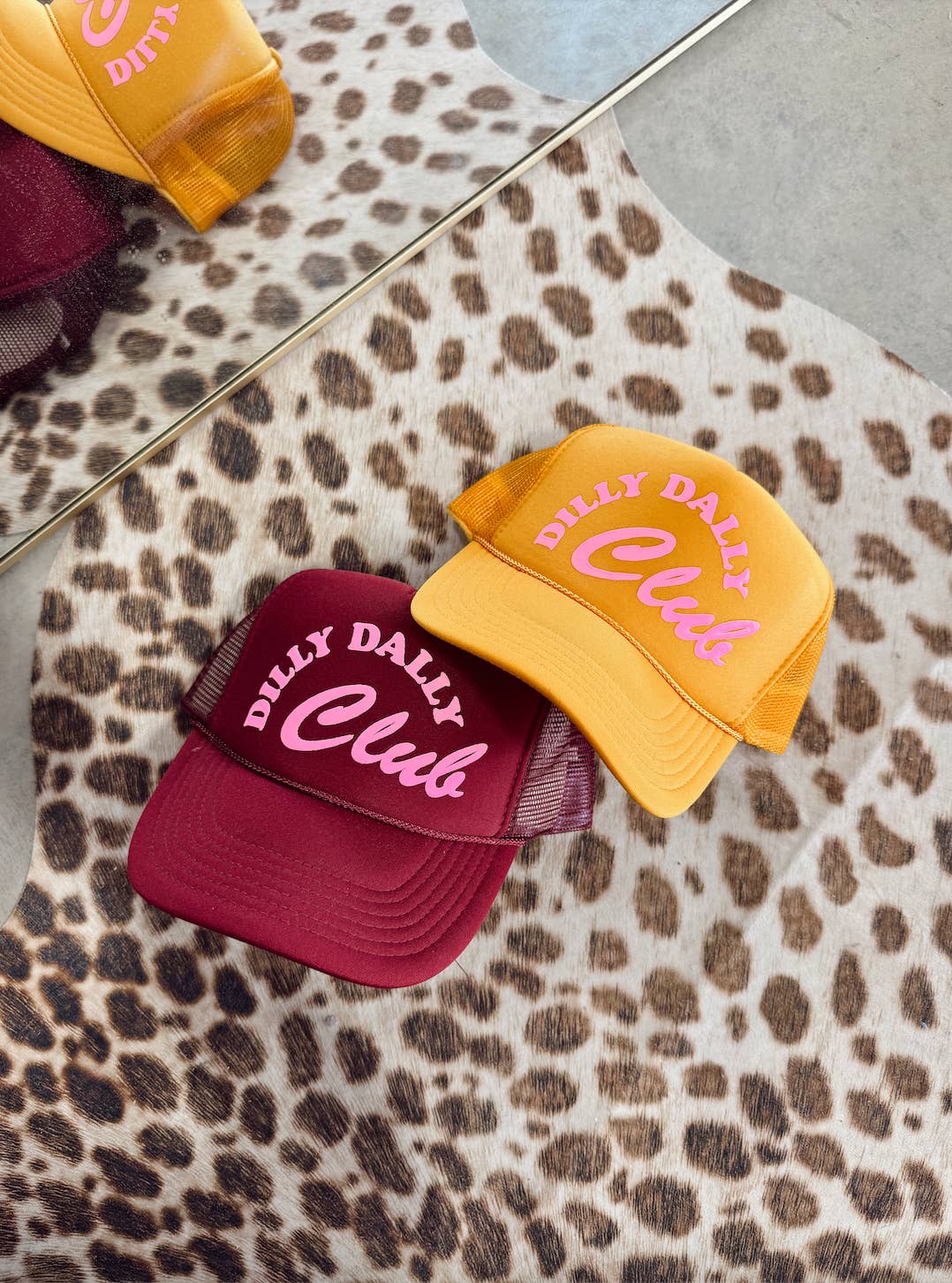 Jules Co - Wholesale Trucker Hat - Women's - Dilly Dally Club - PUFF PRINT