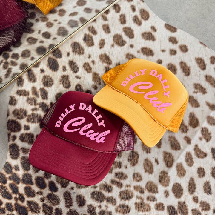 Jules Co - Wholesale Trucker Hat - Women's - Dilly Dally Club - PUFF PRINT0