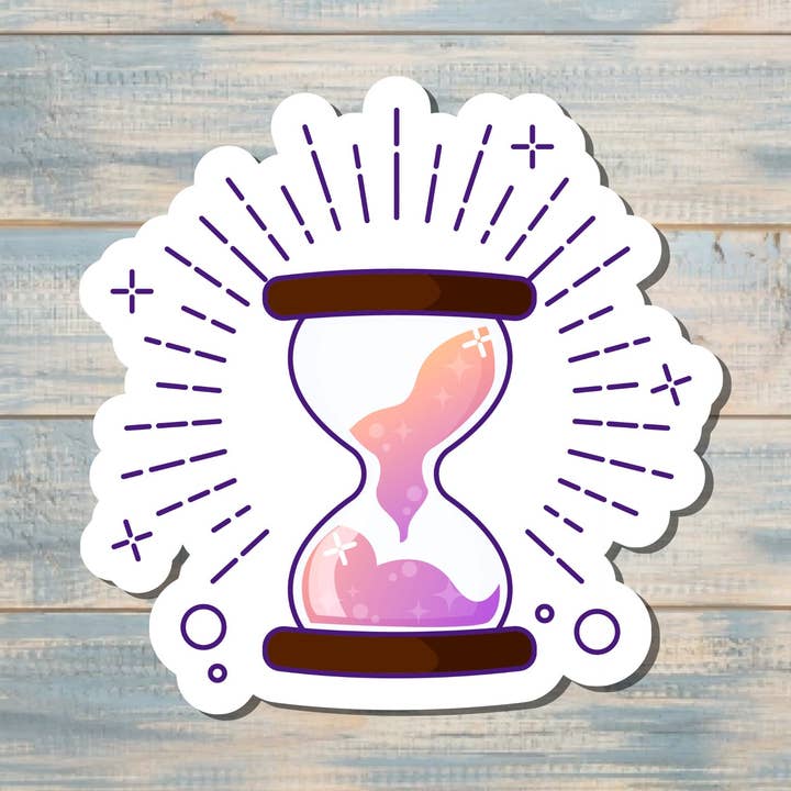 Sparkly Mystic Hourglass, Die Cut Vinyl Sticker, , Boho Fun, Water Resistant |Sticker or Magnet for wholesale by Handmade by Marlayna