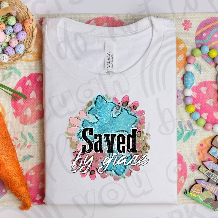 Saved by Grace Cross Tee for wholesale by Hello Sunshine Boutique
