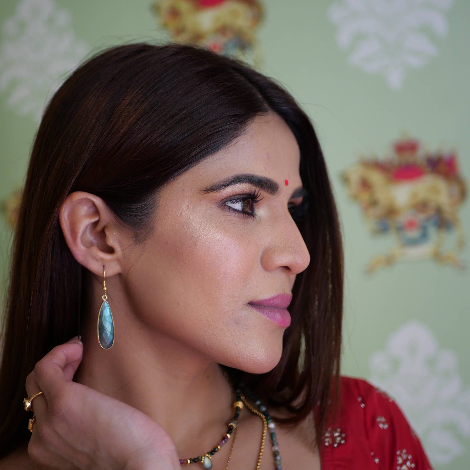 GINANDGER - Wholesale Dangle Earrings - EARRING LABRADORITE ISHITA2