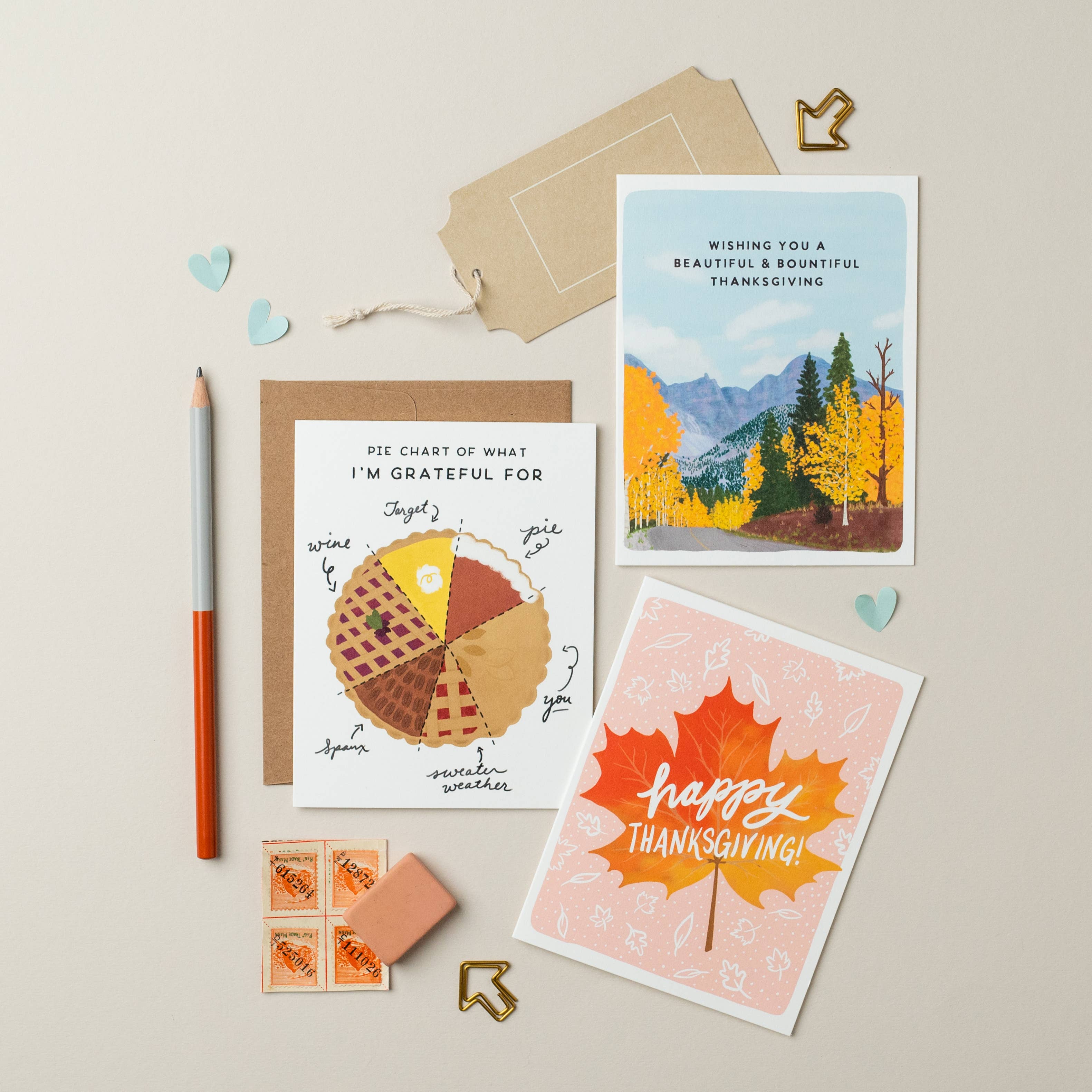Slightly Stationery - Wholesale Thanksgiving Card - Pie Chart | Thanksgiving Fall Card1