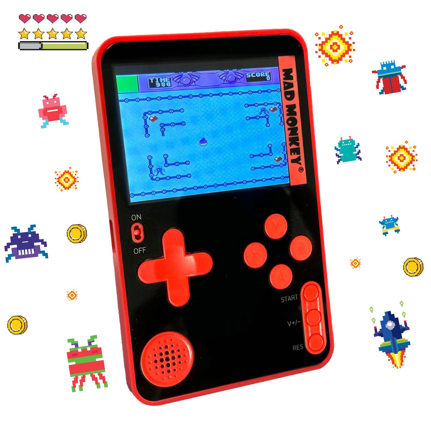 Mad Monkey GmbH - Wholesale Electronic Toy - Kids & Baby - Mad Monkey - Retro Slim Console - incl. 300x 8-Bit Games4