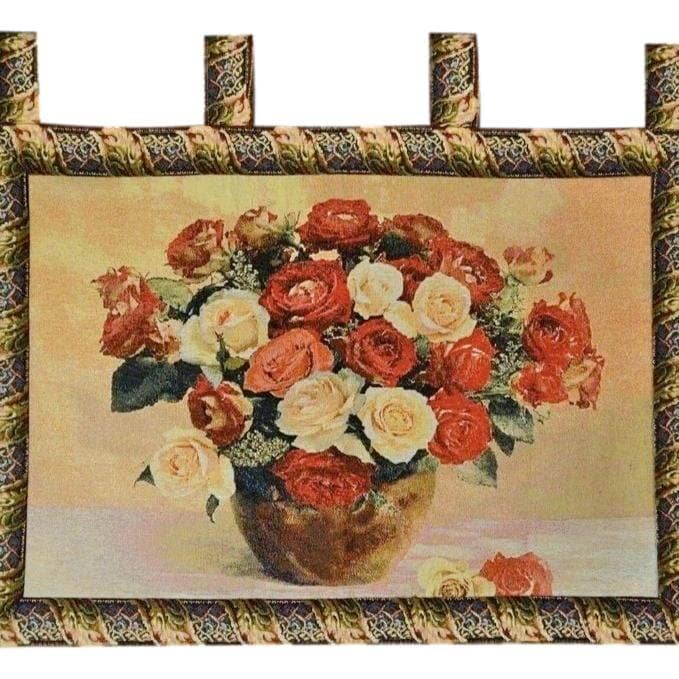 Tache Tapestry Red Rose Bouquet Valentine's Proposal Wall Hanging Art 27 x 20 (12442E) for wholesale by Tache Home Fashion