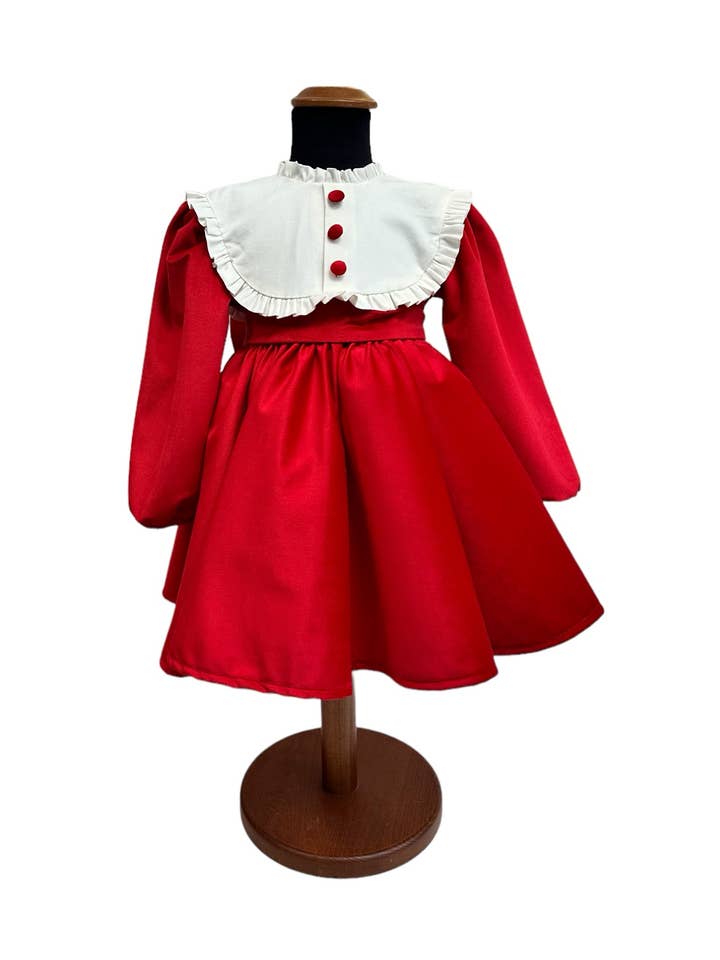 Fløjlskjole med knapper for engroshandel hos La Boutique dei Bambini