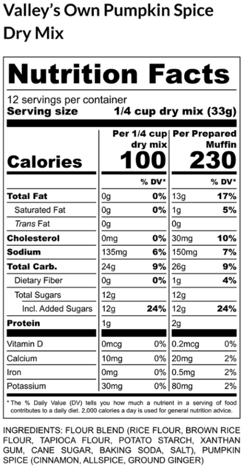 KAKOOKIES - Wholesale Muffin Mix - Gluten Free Pumpkin Spice Muffin Mix 2