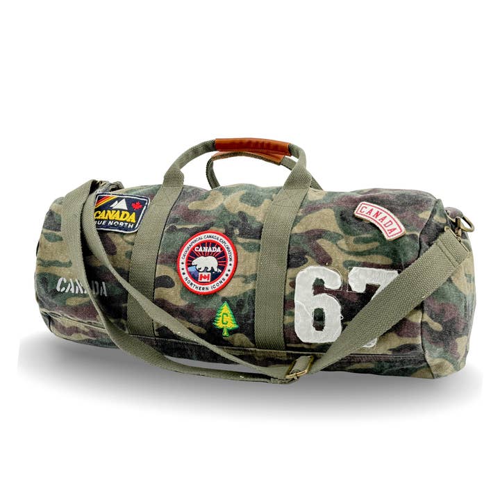 CANADA CAMOUFLAGE CANVAS DUFFLE BAG for wholesale by Northern Icons Canada