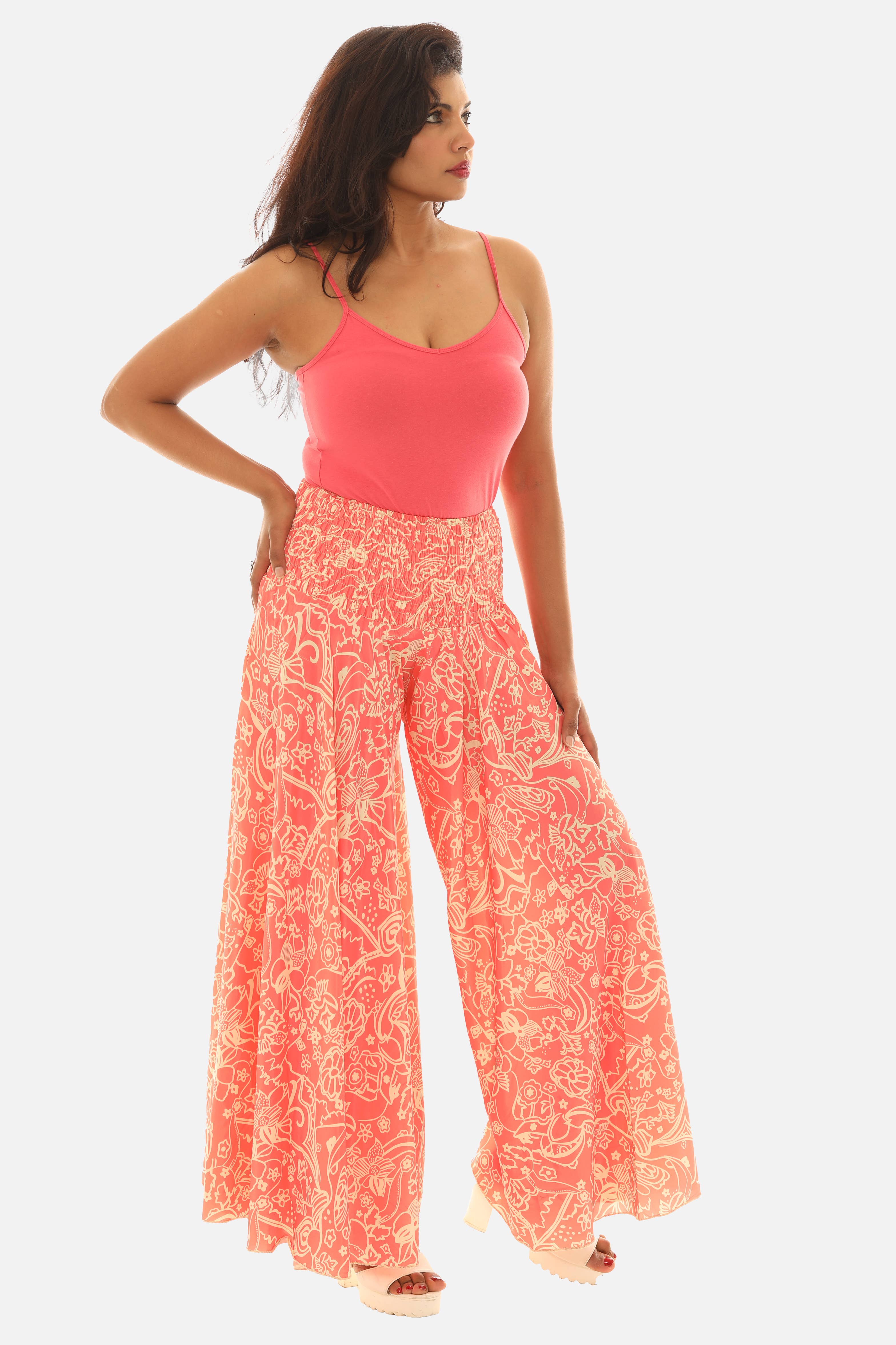 Shoreline Wear. INC - Wholesale Pants - Women's - Women's Boho Floral Print Wide Leg Palazzo Pants7