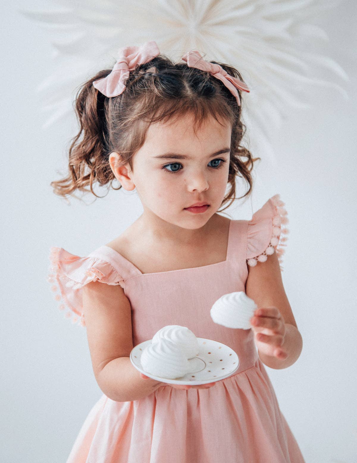 Karibou Kids - Wholesale Fashion Headband - Baby - Skylah Pinwheel Linen Bow Headband - Strawberry Shortcake3