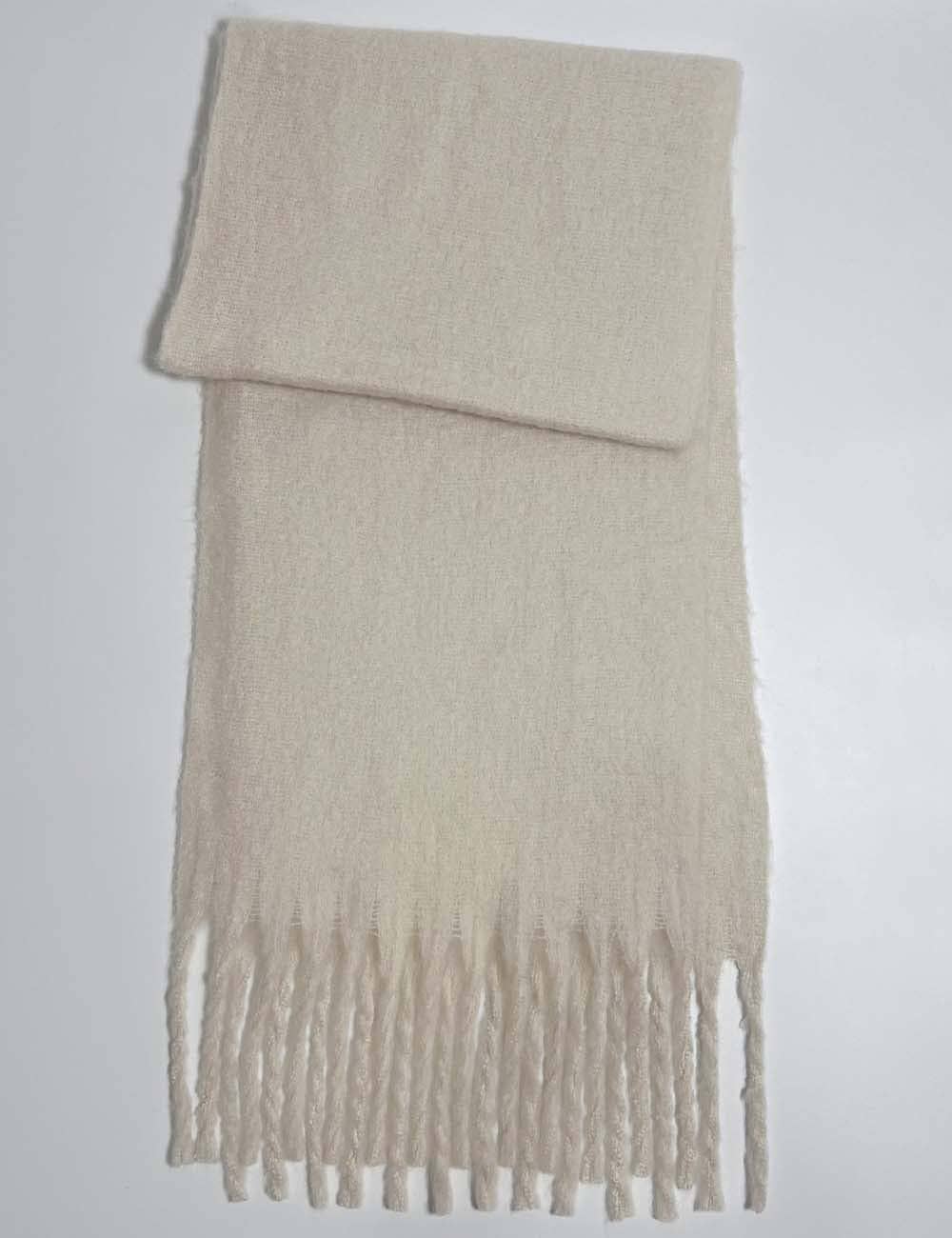 Sweetkama - Wholesale Sjaal - Dames - Dames effen kleur sjaal met franjes gebreide sjaal8