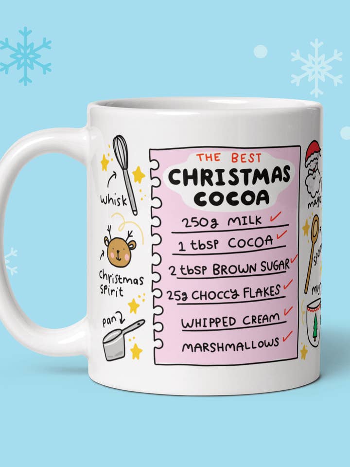 Christmas mug, Christmas Cocoa mug, Hot Chocolate Gift Mug for wholesale by Feel Good Gift co.