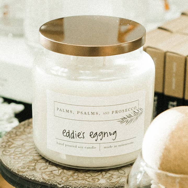 Eddie's Eggnog Sojakerze für den Großhandel von Palms, Psalms, & Prosecco