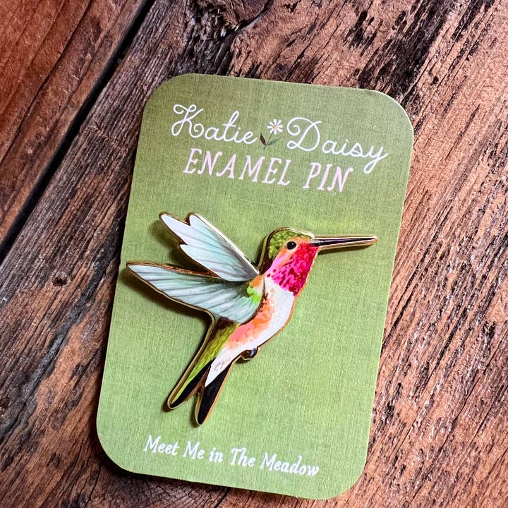 Katie Daisy - Wholesale Lapel Pin/Button - Hummingbird Enamel Pin