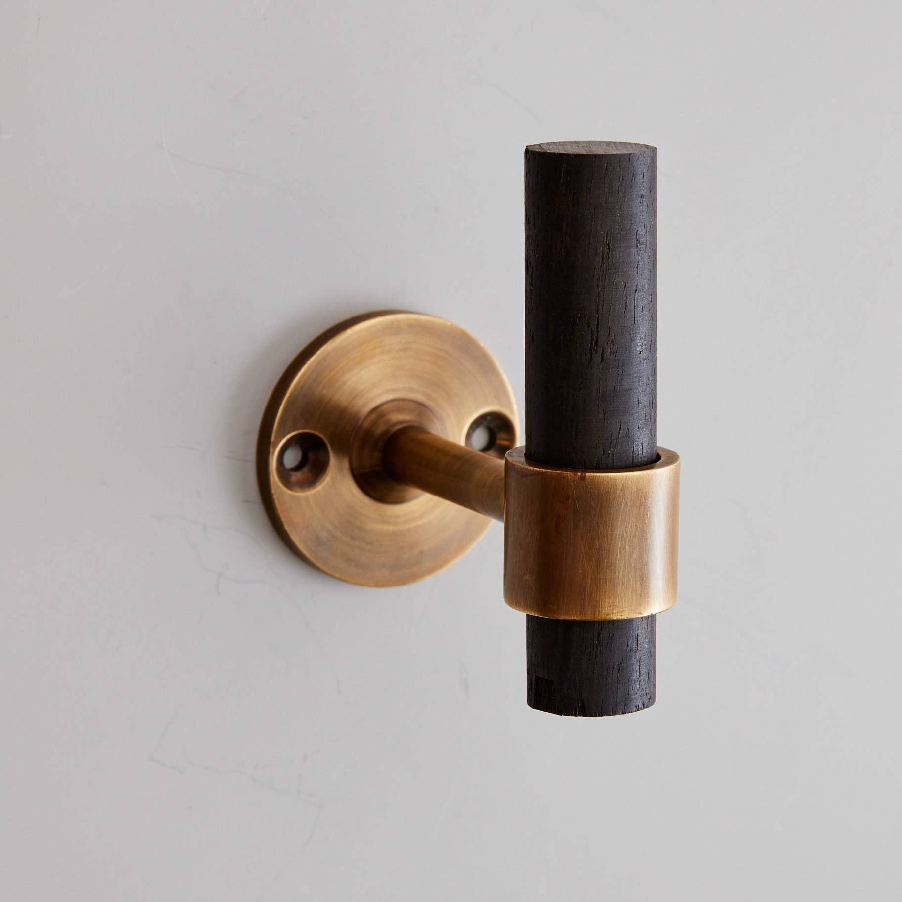 LuxHoldups - Wholesale Wall Hook - Brass Towel and Robe Hook with Gaboon Ebony Wood1