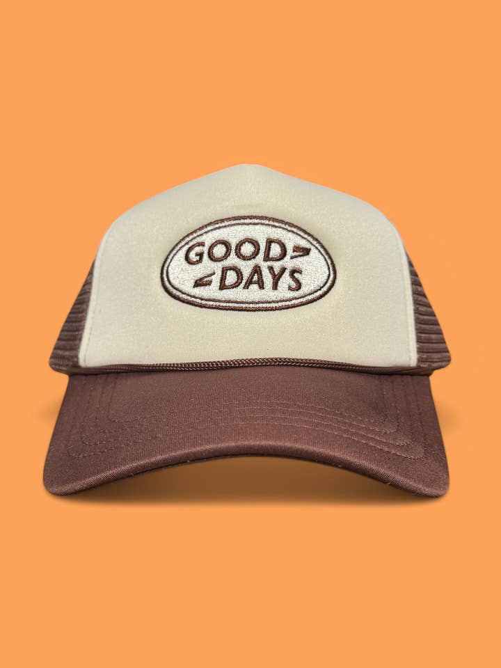 Good Days Trucker Hat - Brown/Cream for wholesale by Good Days
