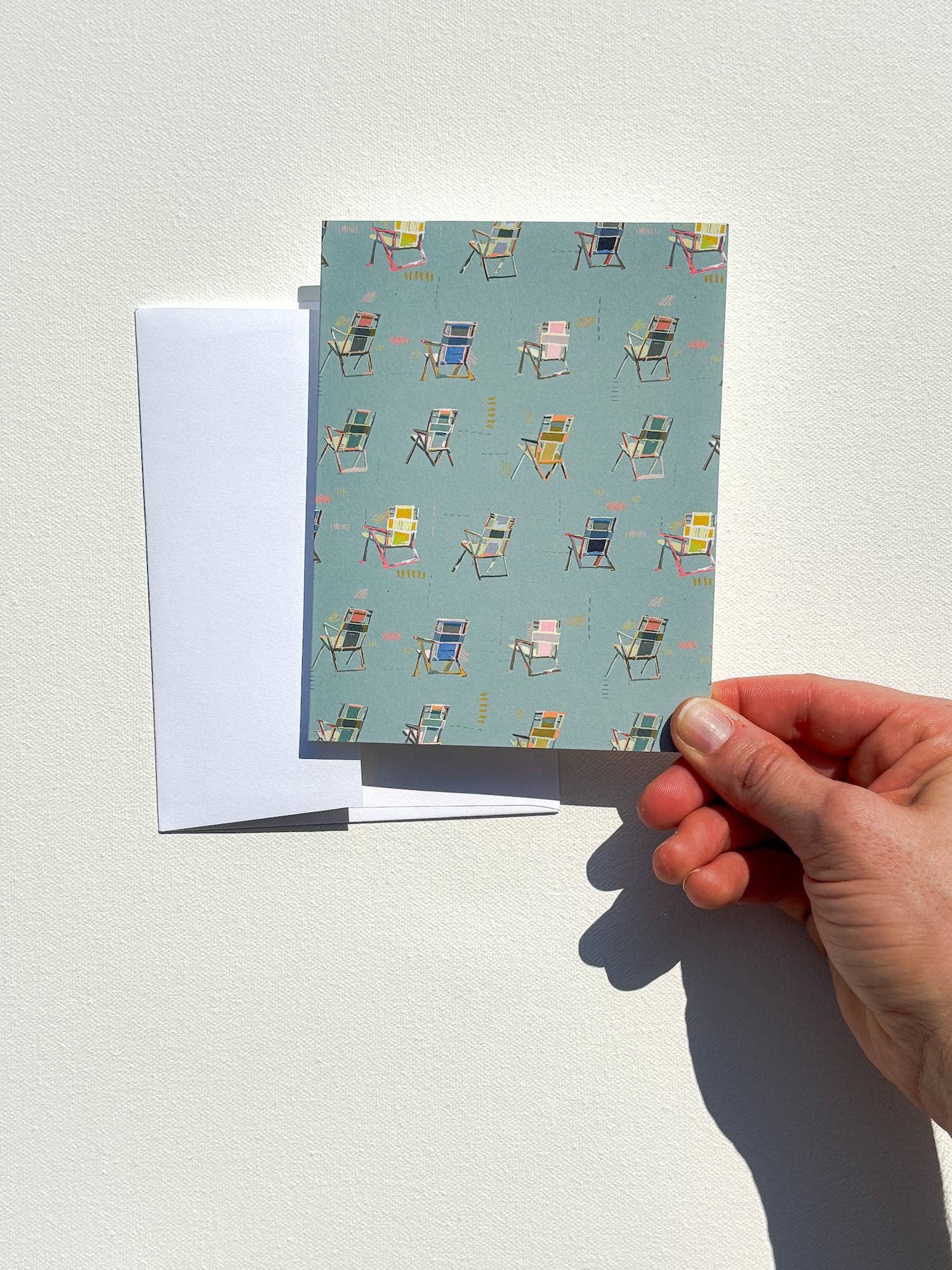 Kristin Cronic Studio - Wholesale Stationery/Notecard Set - Set of Eight "Happy Place"  Greeting Cards | Teal Color4