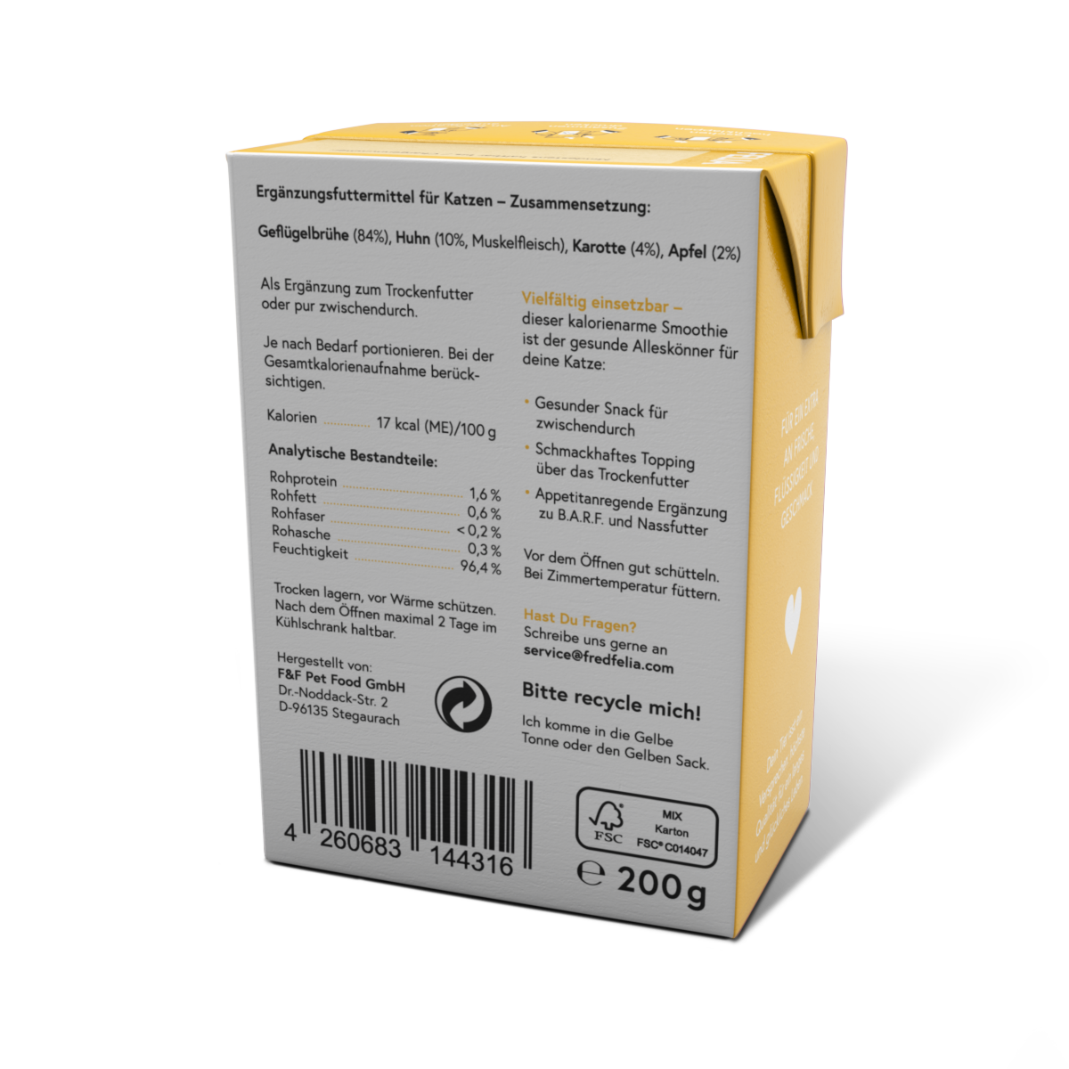 FRED & FELIA - Venta al por mayor Comida - Gatos - FELIA Batido de Pollo3