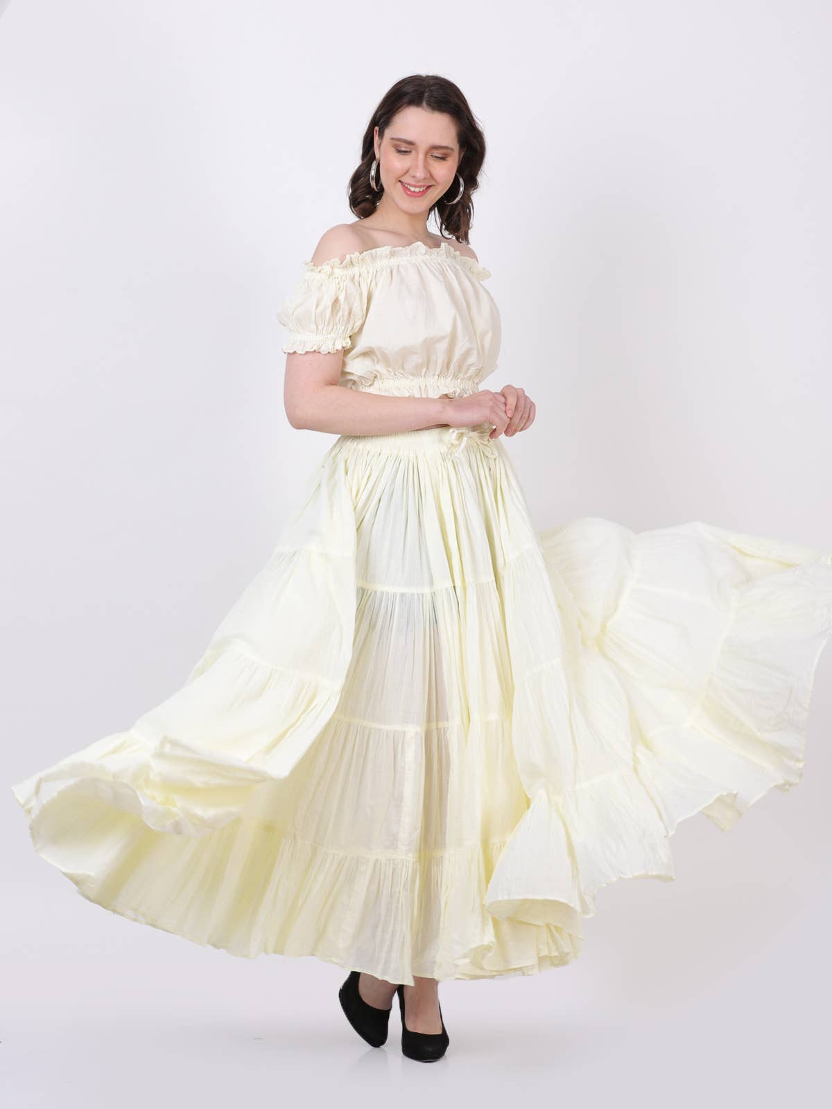 Wevez - Vente Jupe – femme - Jupe Renaissance en coton de 25 mètres de style American Tribal Style6