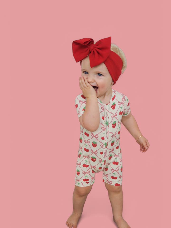 Dream Big Little Co. - Vendita all'ingrosso Tutina - Neonati - SOGNO DI CILIEGIA BACCHE CORTO