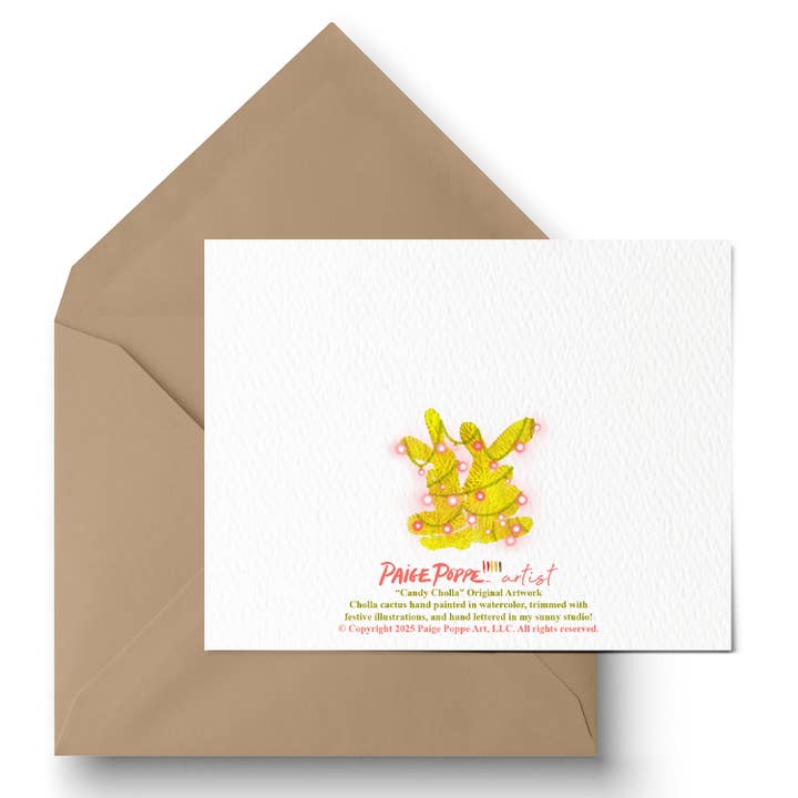 Paige Poppe Art - Wholesale Season's Greetings Card - "Candy Cholla" Holiday Greeting Card2