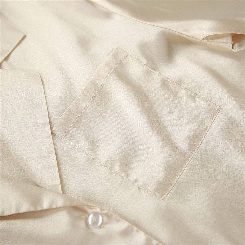 Champagne Ensemble de pyjama à manches courtes Lotus Trim en vente sur Faire7