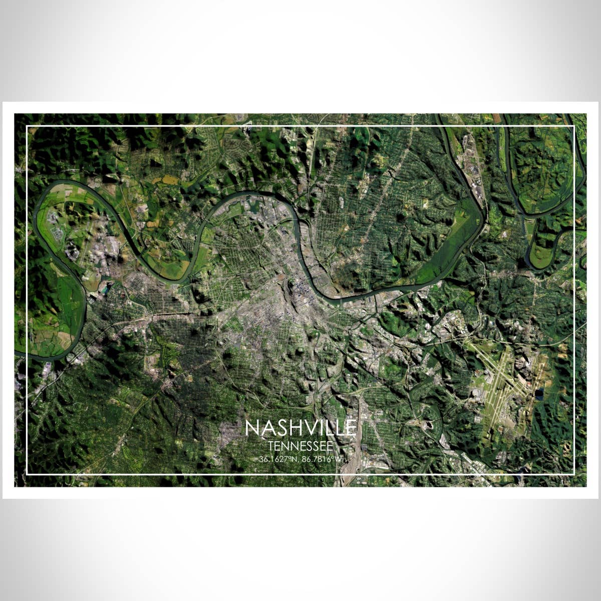 JACE.design - Wholesale Art Print - Nashville TN Map Print Satellite3